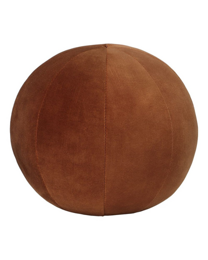 Orbit Pillow - Deep Copper Velvet Sphere