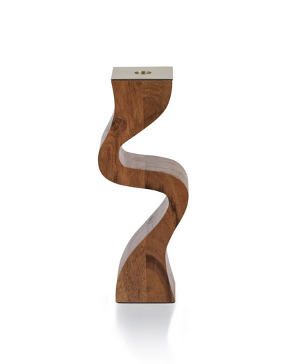 Sway Taper Candle Holder – Acacia Wood