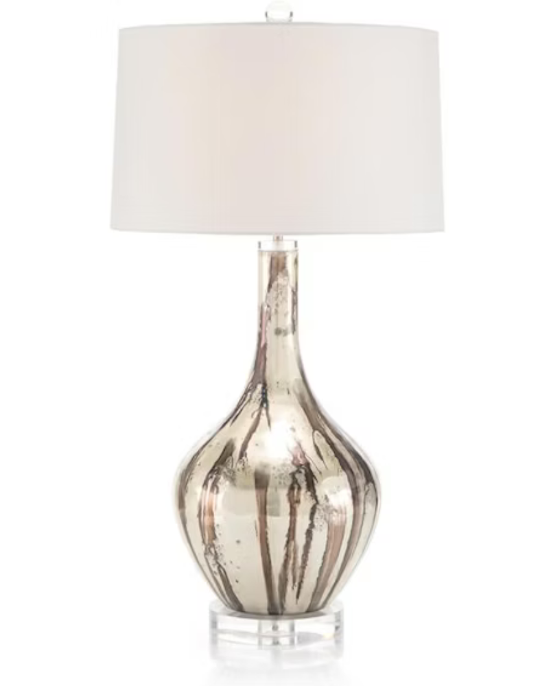 Painted Glass Lamp - Mixed Metal