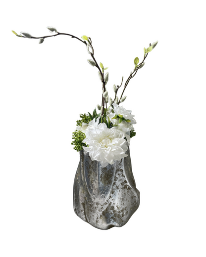 Custom Floral - Silver Bloom Vessel