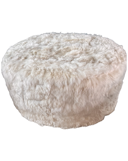Furry Ottoman - White