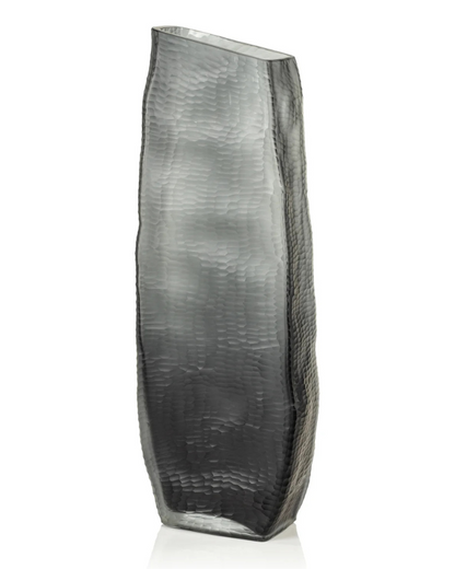 Ripple Glass Vase - Indigo Smoke