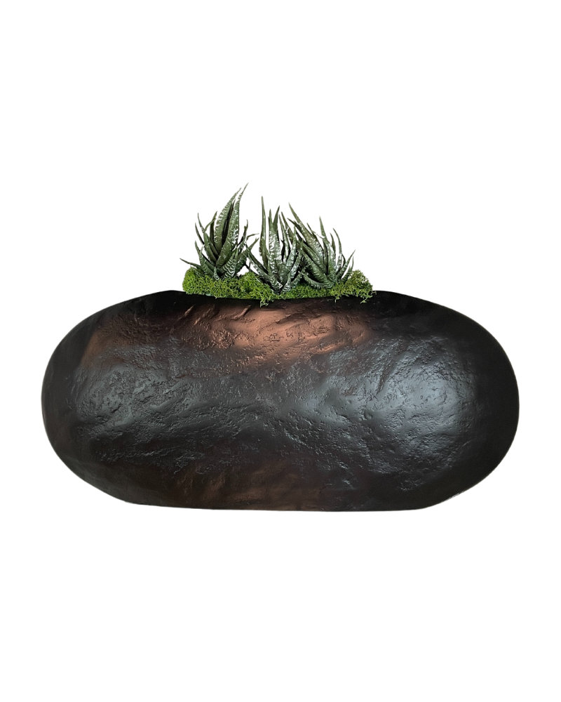 Custom Floral - Obsidian Vessel, Aloe & Moss Floral