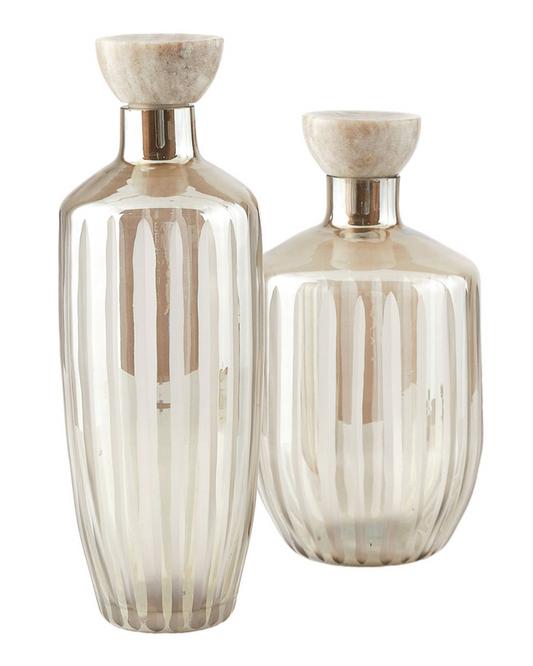 Vintage Elegance Decanters - Smoked Luster, Set of 2