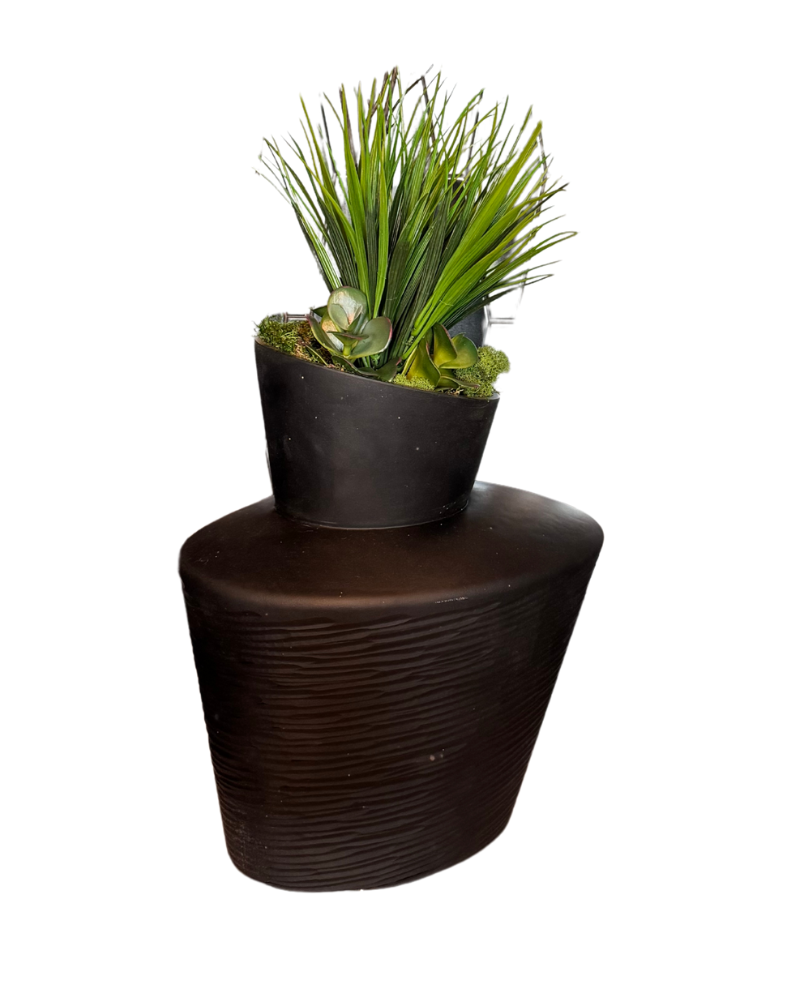 Custom Floral - Black Vase