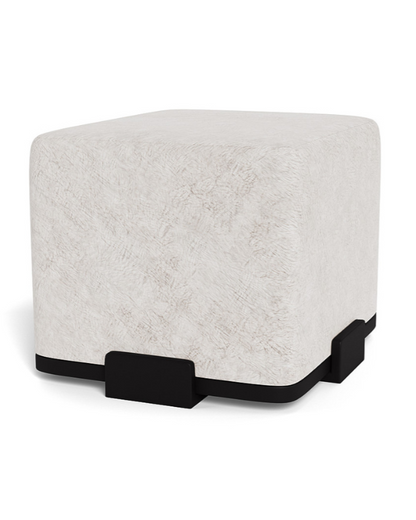 White Faux Fur Ottoman