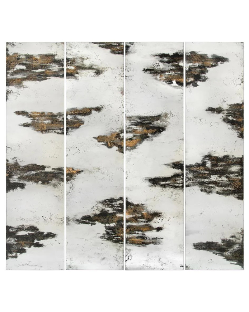 Abstract Cloud Panel Mirror – Set of 4