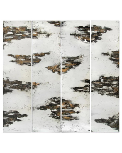 Abstract Cloud Panel Mirror – Set of 4