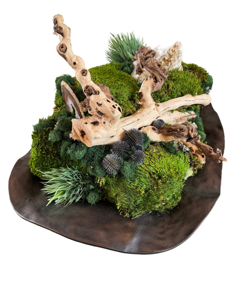 Custom Floral - Brown Bowl