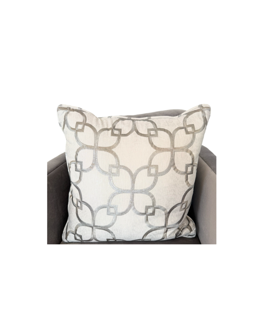 Custom Silver and Cream Pillow- 20"x20"