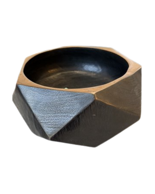 Diamond Cut Wood Bowl
