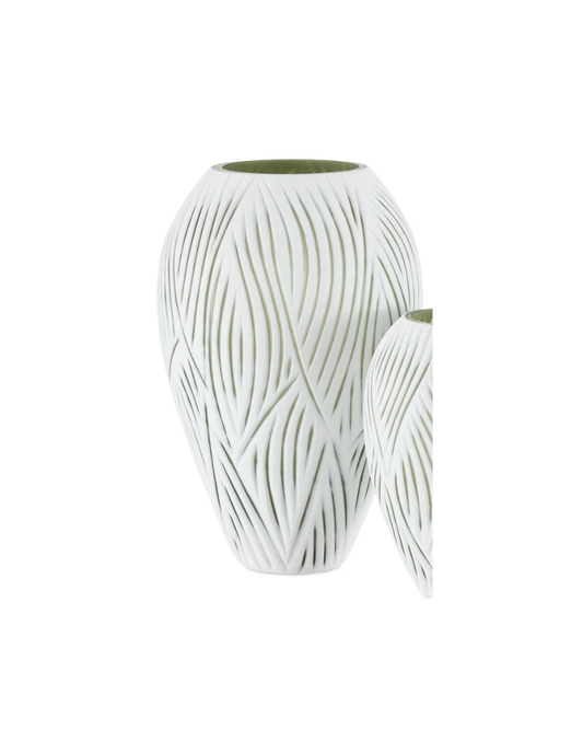 Patta White & Pale Green Vase
