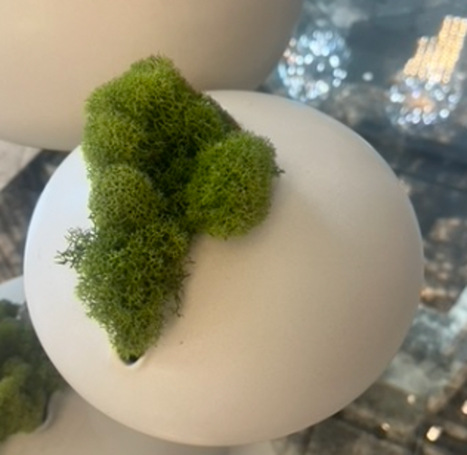 Small Tambora Cream Vase with Moss
