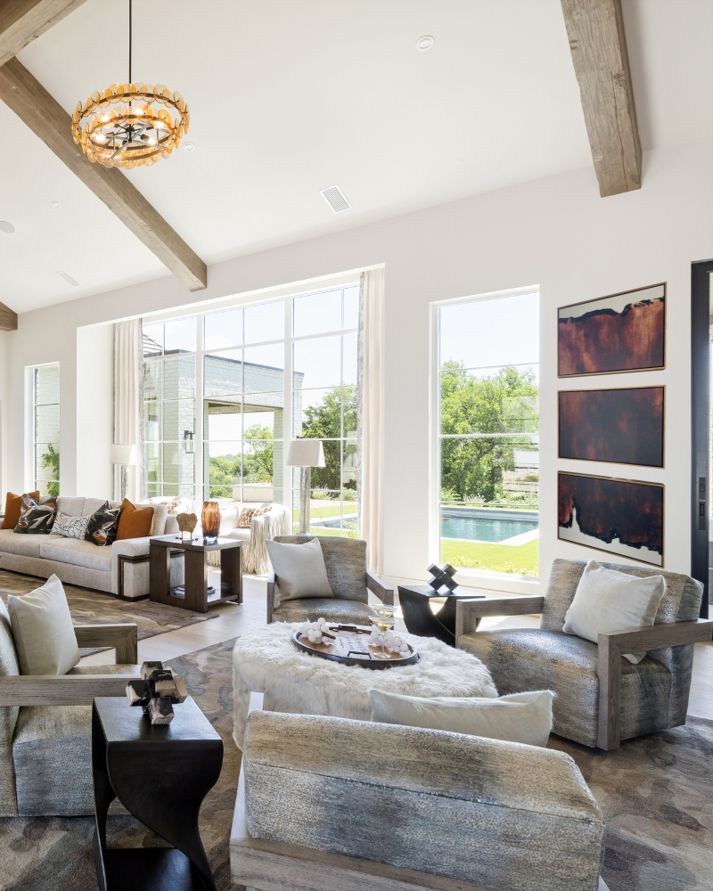 Molten Horizon Triptych – Brown with Gold Frames, Set of 3