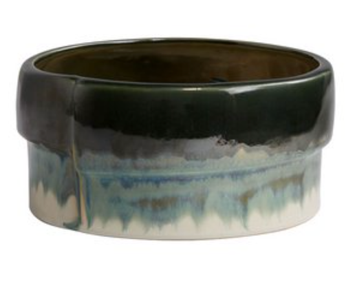 Cream and Green Bowl Vase