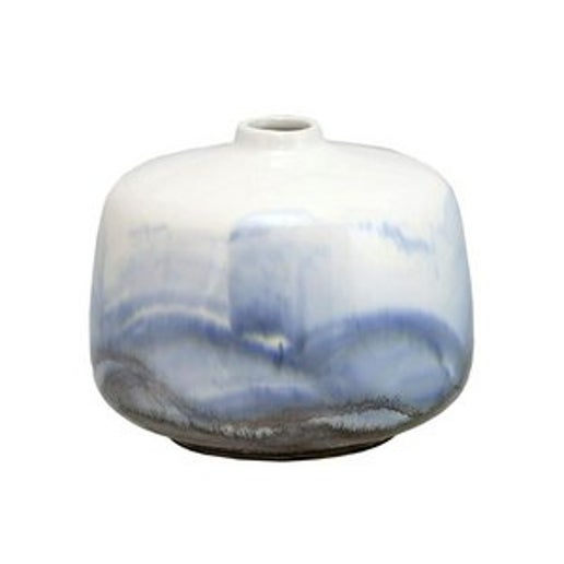 Vase - Mint Blue & Cream